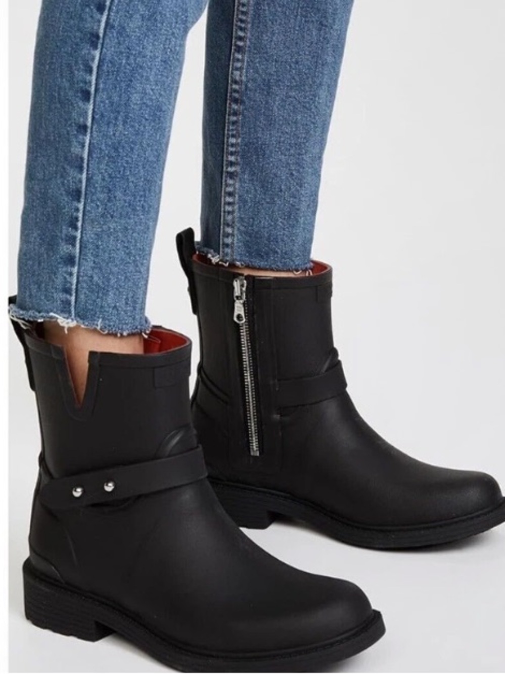 rag & bone Moto Moto Rain Boots, Black, Size EU41, NWOT Display pair